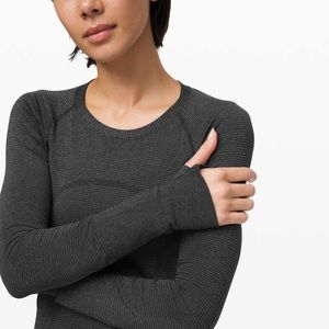 NWOT lululemon swiftly l/s shine black silver size 8